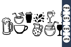 Hand Drawn Drink Icon Vector Clipart Product Image 1