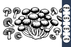 Vintage Hand Drawn Mushroom Clipart Product Image 1