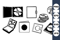 Hand Drawn Vintage CD Case Clipart for Crafts Product Image 1