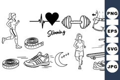 Fitness Slimming SVG Clipart for Workout Gear Product Image 1