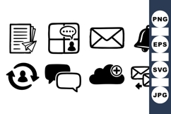 Hand Drawn Messaging Icons Vector Clipart Product Image 1