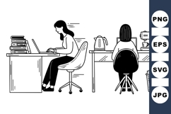 Remote Work Office Vector Clipart Product Image 1