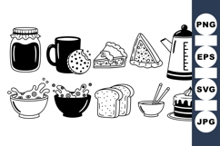 Black And White Kitchen Clipart For Crafts Product Image 1
