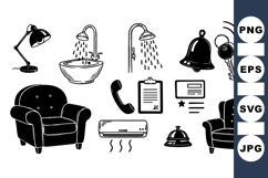 Hand Drawn Hotel Icon Vector for Hospitality Product Image 1