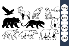 Wildlife Animal Silhouette Vector Clipart Product Image 1