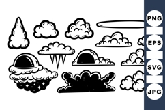 Cartoon Vector Cloud Clipart for Weather Designs Product Image 1