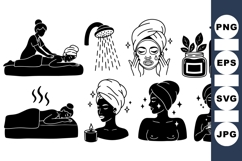 Silhouette Spa Wellness Clipart for Beauty Branding Product Image 1