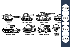Military Tank Vector Clipart for Design Use Product Image 1