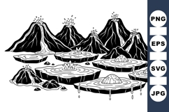 Hand Drawn Volcano Eruption Clipart for Nature Design Product Image 1