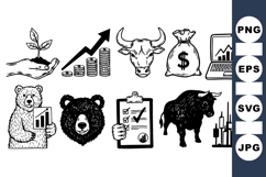 Hand Drawn Stock Market Icon For Finance Projects Product Image 1