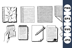 Hand Drawn Notebook Paper Clipart Vector Product Image 1