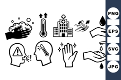 Medical Hygiene Icons for Health Awareness Product Image 1