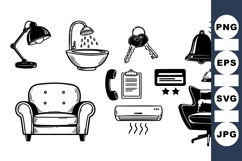 Hand Drawn Home and Office Icon Vector Product Image 1