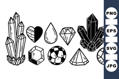 Hand Drawn Crystal And Gemstone Clipart Product Image 1