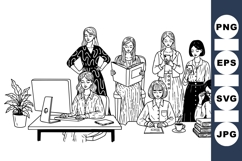 Hand Drawn Business Women Office Clipart Product Image 1