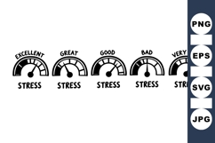 Hand Drawn Stress Level Meter Clipart for Wellness Product Image 1