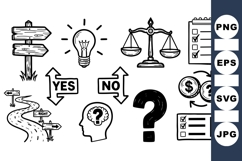 Hand Drawn Decision Making Icon Clipart Product Image 1