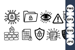 Cybersecurity Icon Clipart for Digital Security Product Image 1