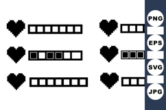 Pixel Heart Life Bar Icon for Game UI Product Image 1
