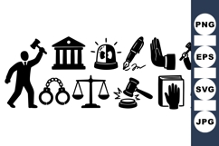 Legal Law Icon SVG for Court and Justice Product Image 1