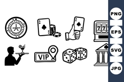 Black Casino Game Icon Vector Product Image 1