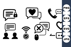 Minimalist Communication Icons Vector for Digital Use Product Image 1