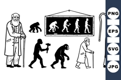 Evolutionary Stages Silhouette Clipart for Education Product Image 1
