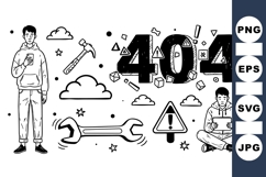 Tech Error 404 Vector Clipart for Websites Product Image 1