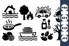 Natural Disaster and Environment Icons Vector Pack Product Image 1
