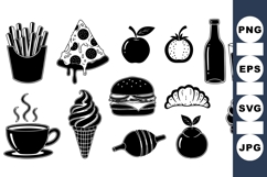 Black Food Icons Vector Clipart for Crafts Product Image 1