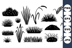 Black Silhouette Grass Vector Clipart Product Image 1