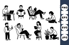 Minimalist People Line Art Vector Collection Product Image 1