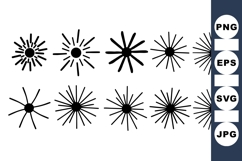 Hand Drawn Sunburst Vector Shapes Clipart Product Image 1