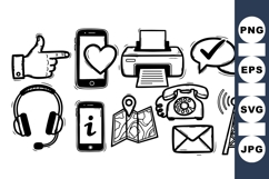 Hand Drawn Communication Icon SVG for Print Product Image 1