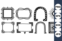 Hand Drawn Geometric Frame For Craft Projects Product Image 1