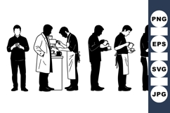 Barista Silhouette Vector Clipart For Coffee Shops Product Image 1