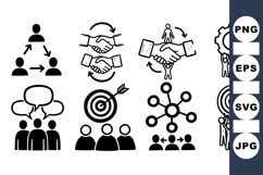 Business Teamwork Icons Vector for Corporate Use Product Image 1