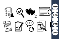 Outline Checkmark and Document Icon Vector Product Image 1