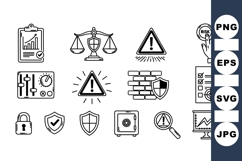 Risk Management Security Icons Vector Product Image 1
