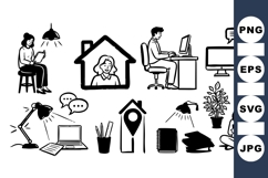 Home Office Work Vector Icon for Digital Use Product Image 1