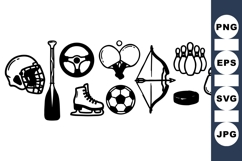 Hand Drawn Sports Equipment SVG Product Image 1