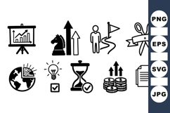 Business Growth Strategy Icons Vector Product Image 1