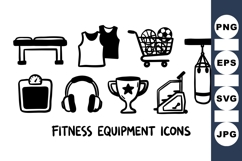 Hand Drawn Fitness Equipment Icon Product Image 1