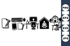 Hand Drawn Work From Home Icon Product Image 1