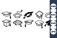 of Graduation Cap Vector Icons for Invitations Product Image 1
