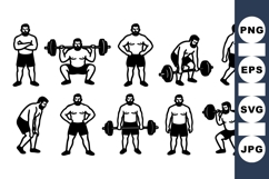 Weightlifter Gym Exercise Vector SVG Clipart Product Image 1