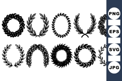 Minimalist Laurel Wreath Vector Clipart Collection Product Image 1