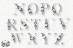 Winter Glitter Floral Alphabet Set, Sublimation Alphabet Product Image 3