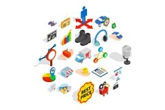 Audience icons set, isometric style Product Image 1