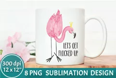 Flamingo Sublimation PNG | Summer Sublimation Product Image 1